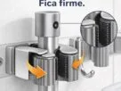 Organizador de parede para vassouras e rodos em inox