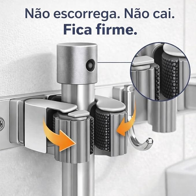 Suporte de Vassouras e Rodos de Parede: Vale a Pena? 1 Organizador de parede para vassouras e rodos em inox