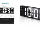 Relógio Despertador Digital LED com indicador de temperatura e alimentação via USB para quarto.