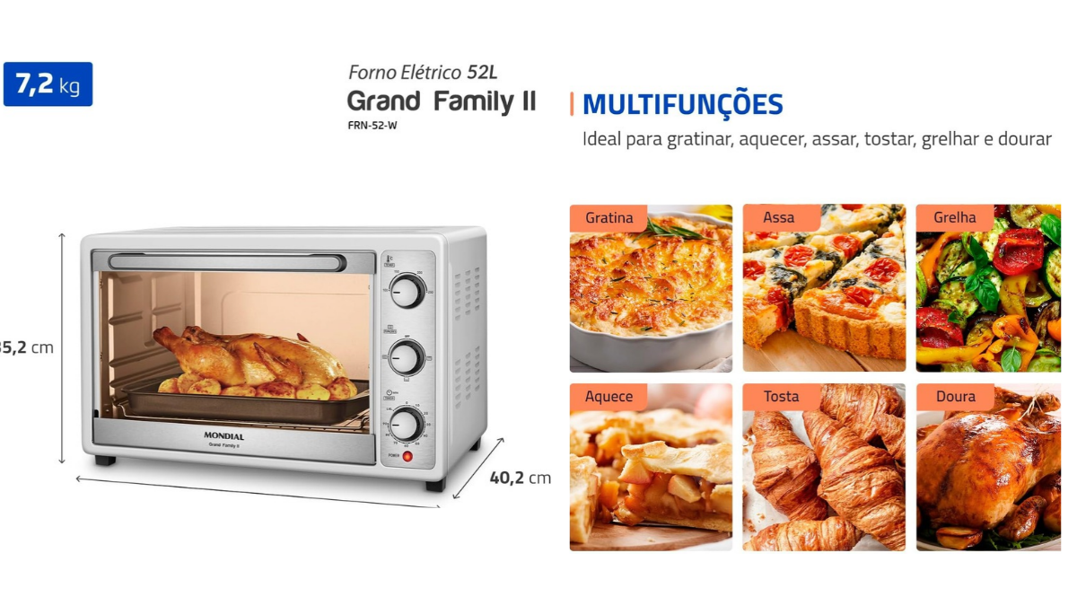 Forno Elétrico Mondial 52L