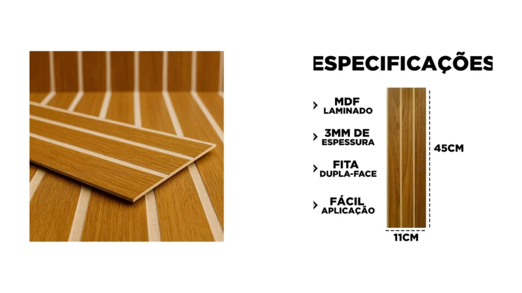 Kit 20 Placas Painel Decorativo vale a pena em 2026? 3 Kit 20 Placas Painel Decorativo Freijó para revestimento de parede.