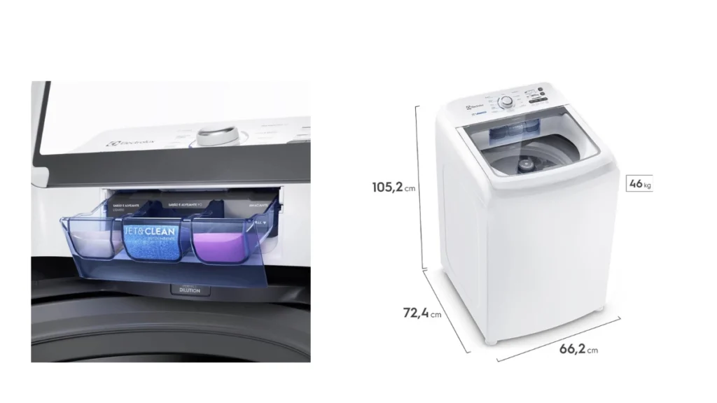 Máquina de Lavar Electrolux LED15 15kg branca com cesto inox